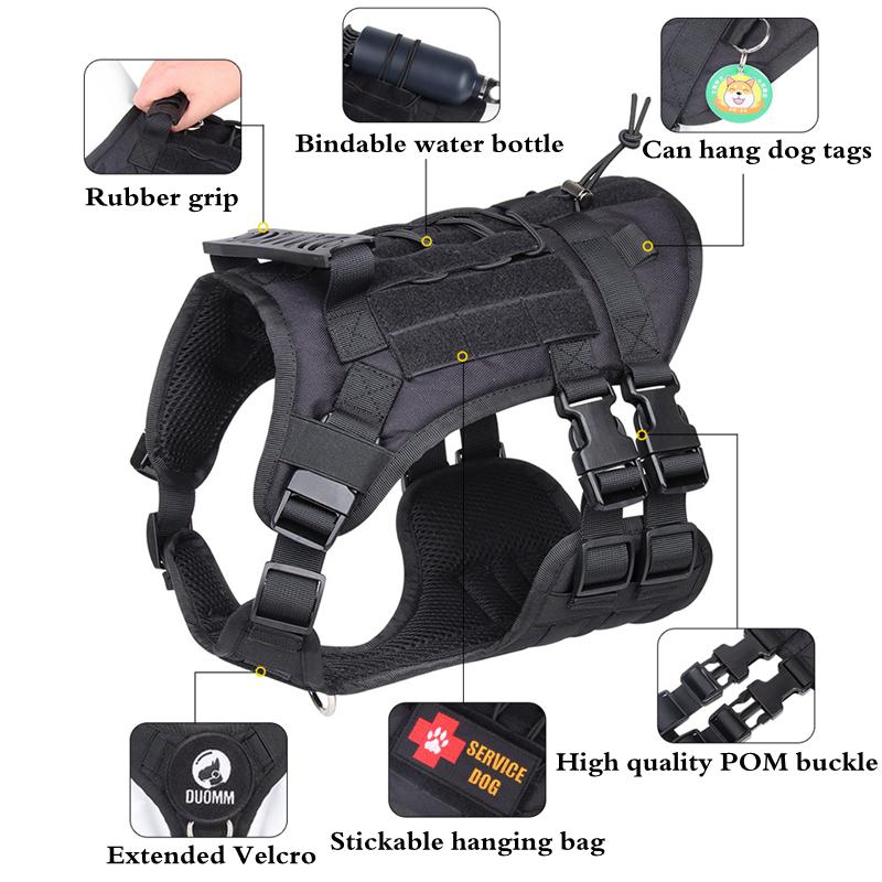 Big Dog Harness Leash Tactical Dog Clothing Waterproof Explosion Proof Tactical Chest Strap Medium and Large Dog Pet Chest Vest