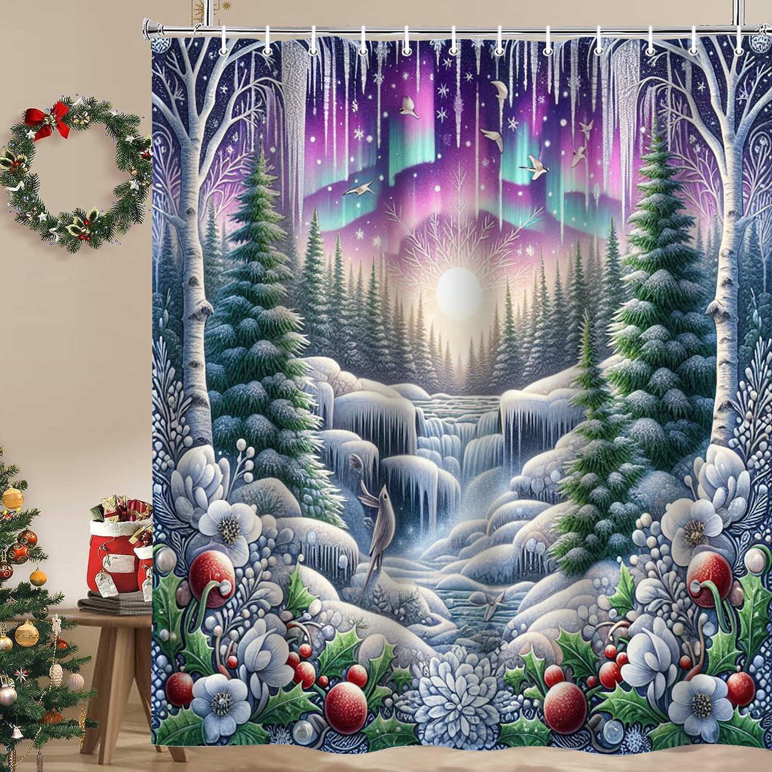 

С Рождеством ЕлкаЗанавеска для ванной комнаты и душа Водонепроницаемая тканевая занавеска для ванной с 12 крючками Подсолнух Домашний декор Бесплатная доставка 180X180cm