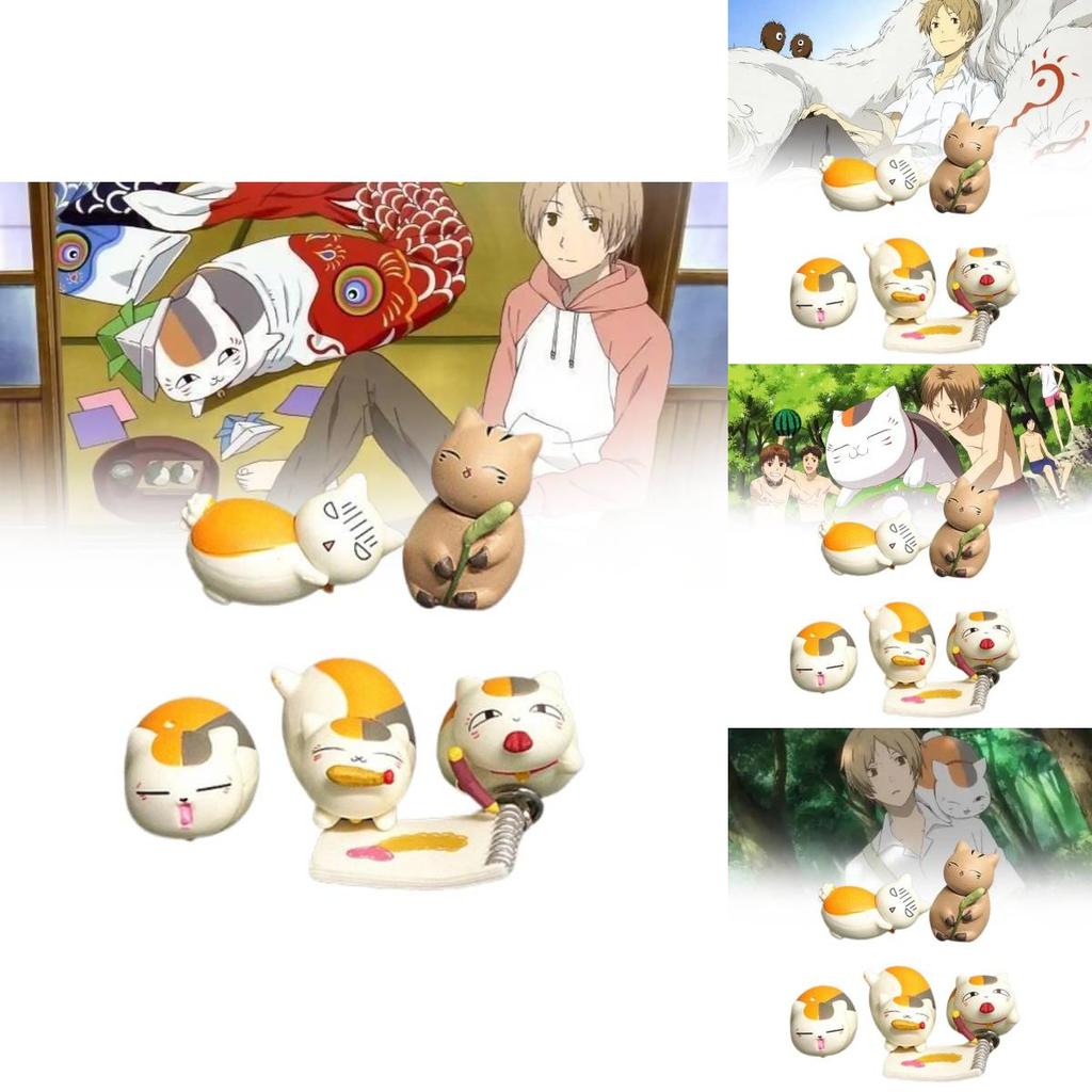Charming Natsume's Book Of Friends Cat Teacher Miniature Pvc Figurines Set Of Five Cute Toys