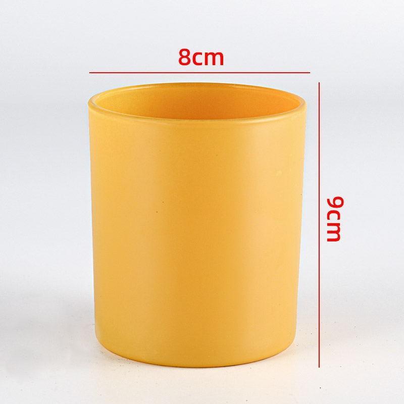 Colored Frosted Glass Candle Jar with Optional Lid - Creative Wide Mouth Design