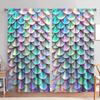 2 Panels Sparkling Fish Scales Pattern Window Curtains   Half Blackout Suitable for Artistic Home Decorative Curtains