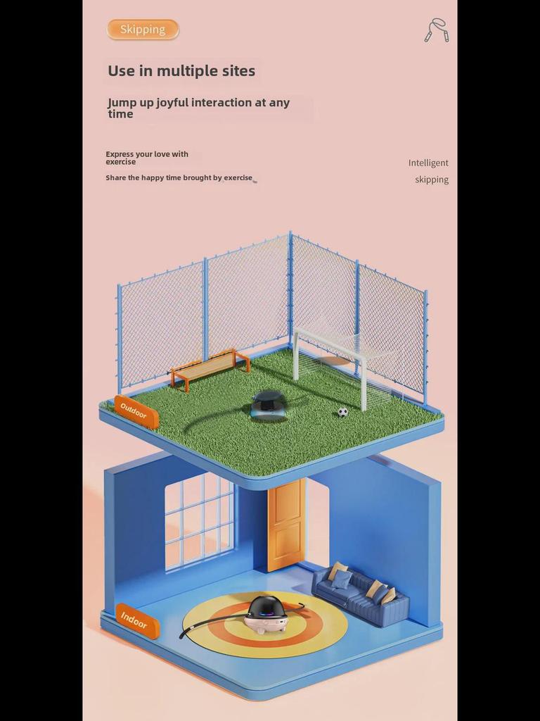 Bluetooth Music Smart Jump Rope: Cordless, Automatic Counting, for Adults & Kids.