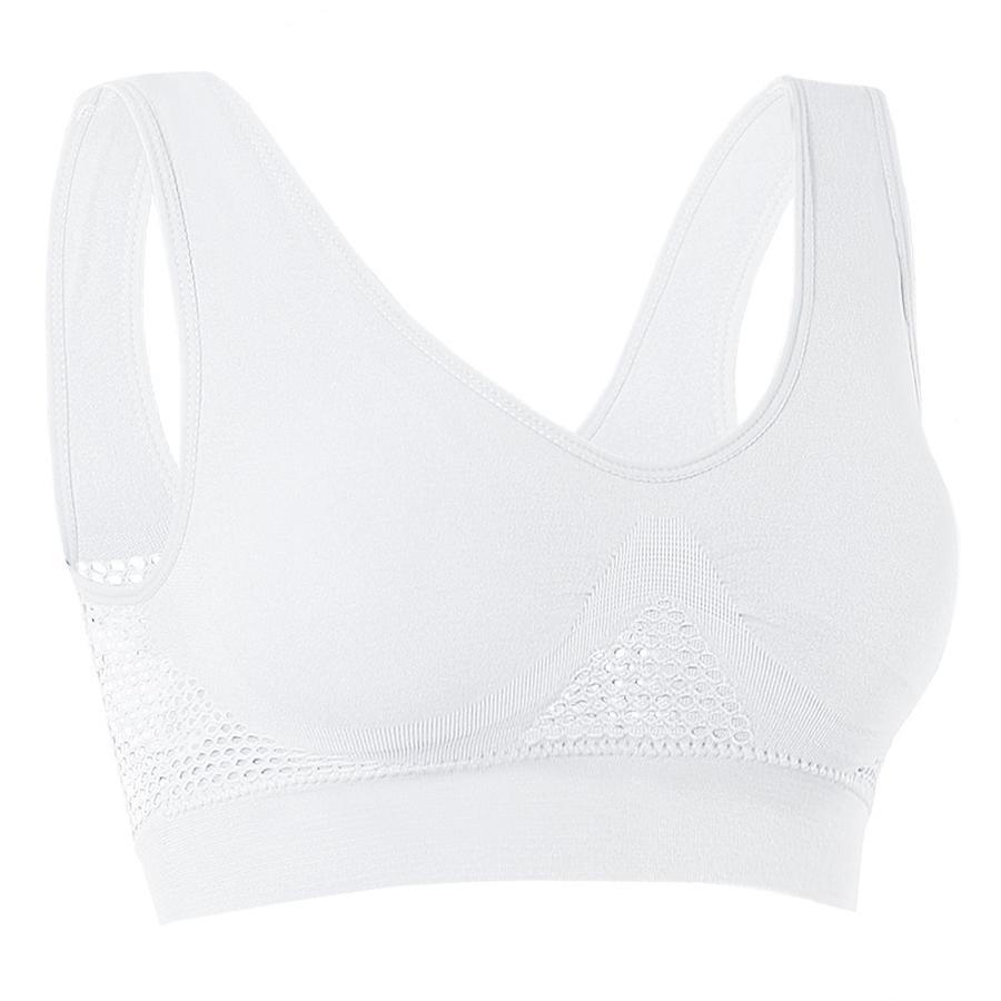 Plus Size Mesh Hollow Breathable Sports Bra Yoga Running Non-Wire Push-up Bra for Women