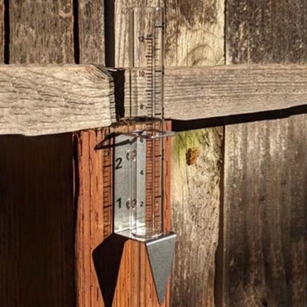 2 in1 Mounting Rack Glass Rain Gauge Easy To Read Garden Moisture Meter  Garden Monitoring