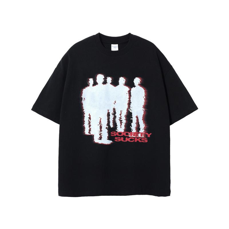 New hip-hop street short-sleeved summer creative bottoming shirt pure cotton T-shirt