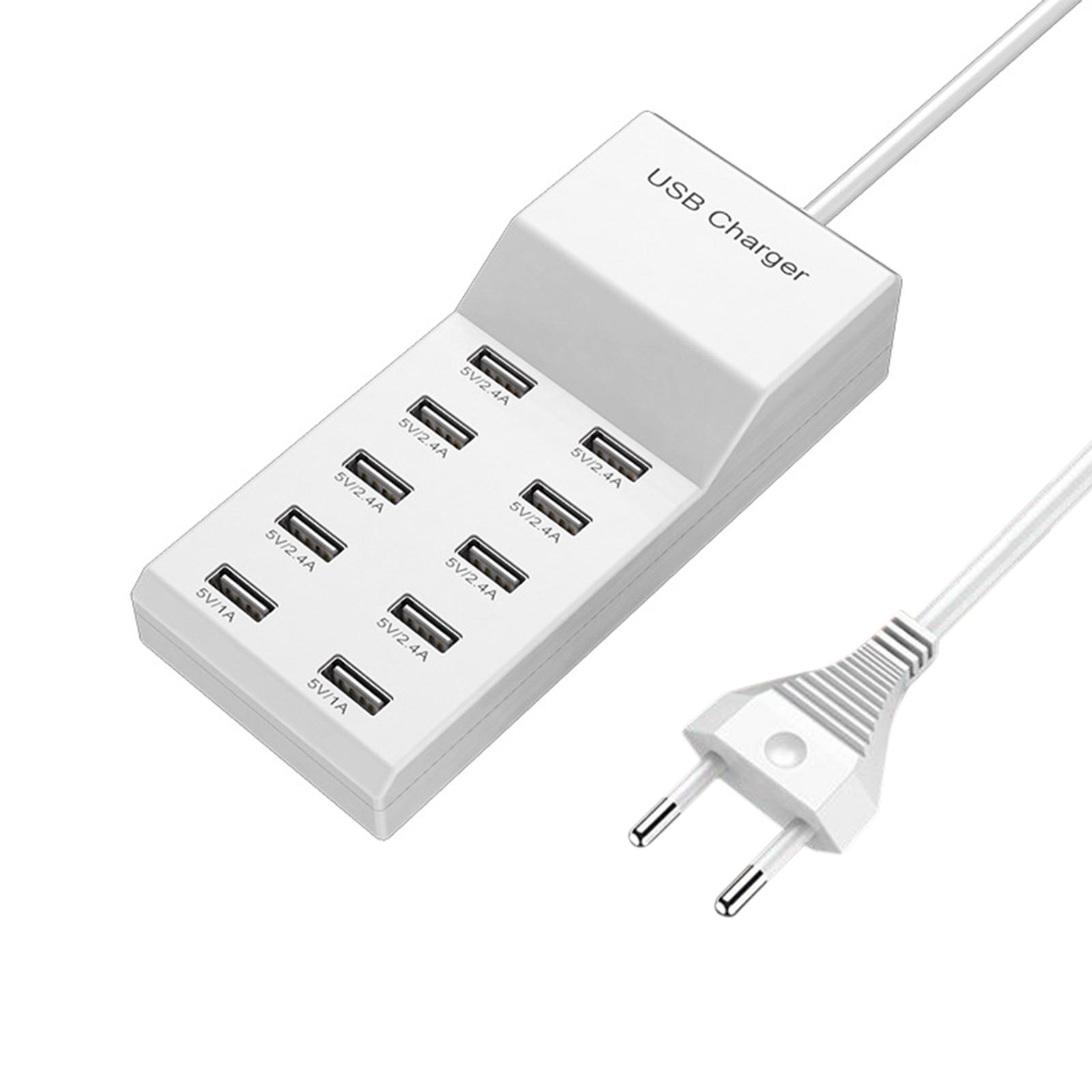 

USB-зарядные станции 50 Вт 10 портов USB-зарядные устройства Портативная зарядная розетка для нескольких устройств EU