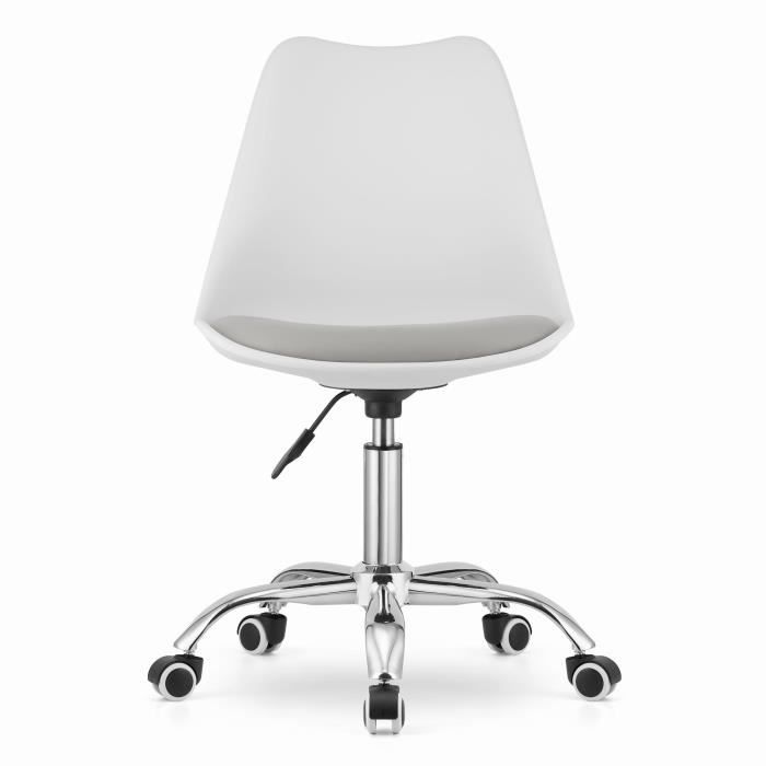 Chaise pivotante - VIKING CHOICE - ALBA - Similicuir - Blanc et gris - 120 kg max.
