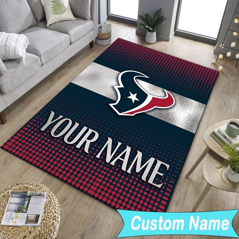 Custom NameHouston-Texans Artwork Carpet, Indoor Rug, Chair Rug, Living Rooms, Doormat Made From Polyester Home Decor Birthday Christmas Gifts