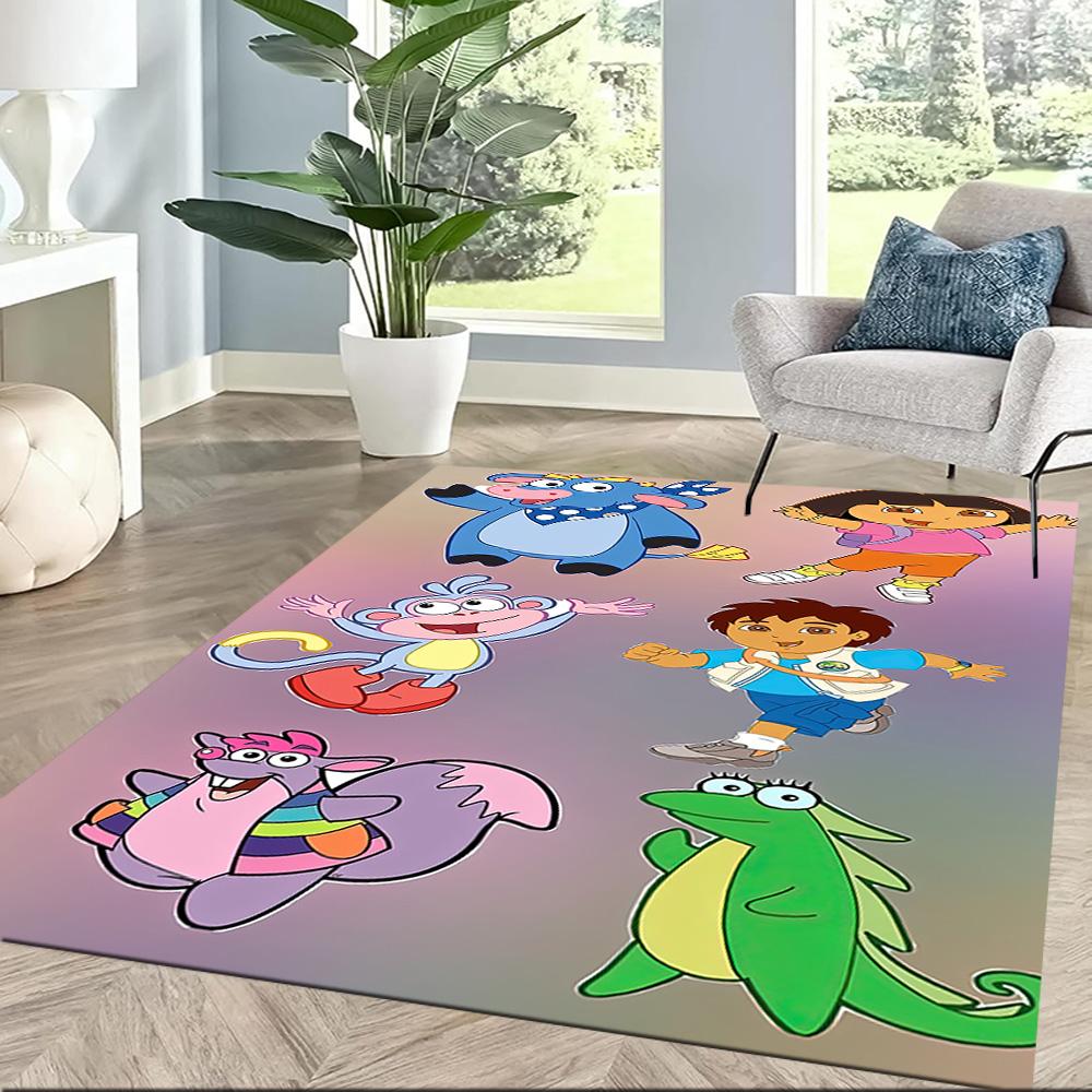 Dora Explorer Floor Rug Office Rug Design for Dormitory Balcony Bedrooms Game Room Anti-slip Rug Decorate Offices Wedding Party Gift