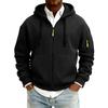 Men's Solid Color Zipper Hooded Cardigan Jacket Men's Sports Large Size Casual Sweatshirt Jacket