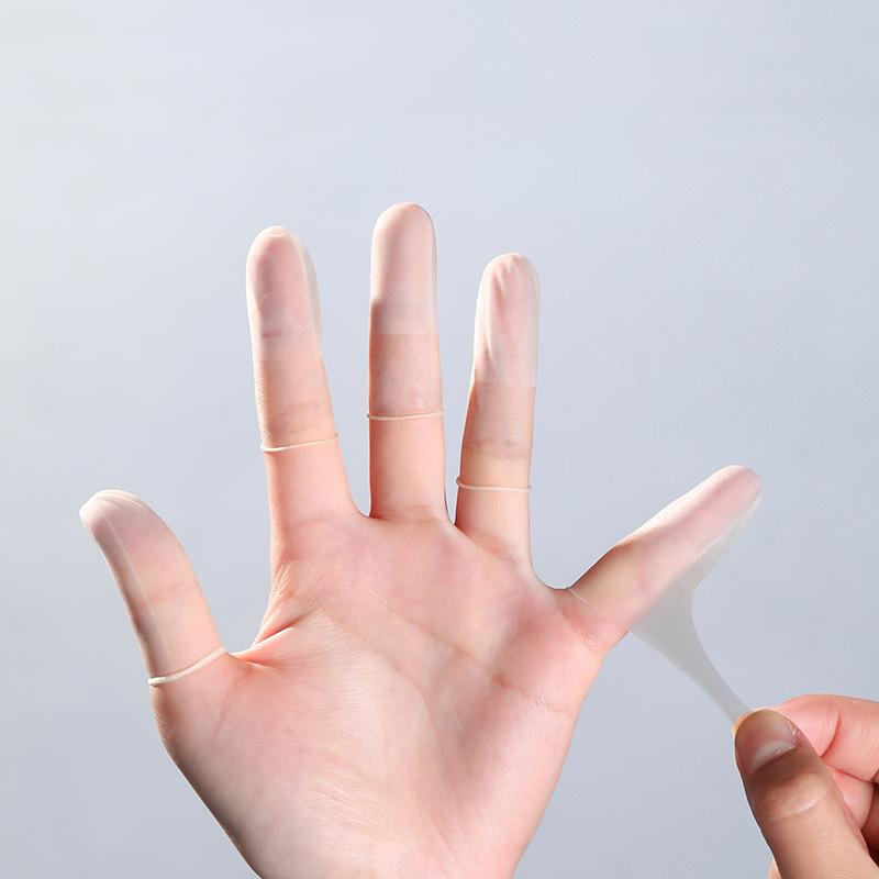 50pcs/pack Disposable Latex Finger Cover Rubber Non-slip Anti-static Finger Cots Fingertips Protector Gloves Nail Art Tool