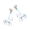 Heart Shape Paperclip Horse Earrings Long Resin Dangle Earrings Punk Style Drop Earrings Suitable for Youthful Women