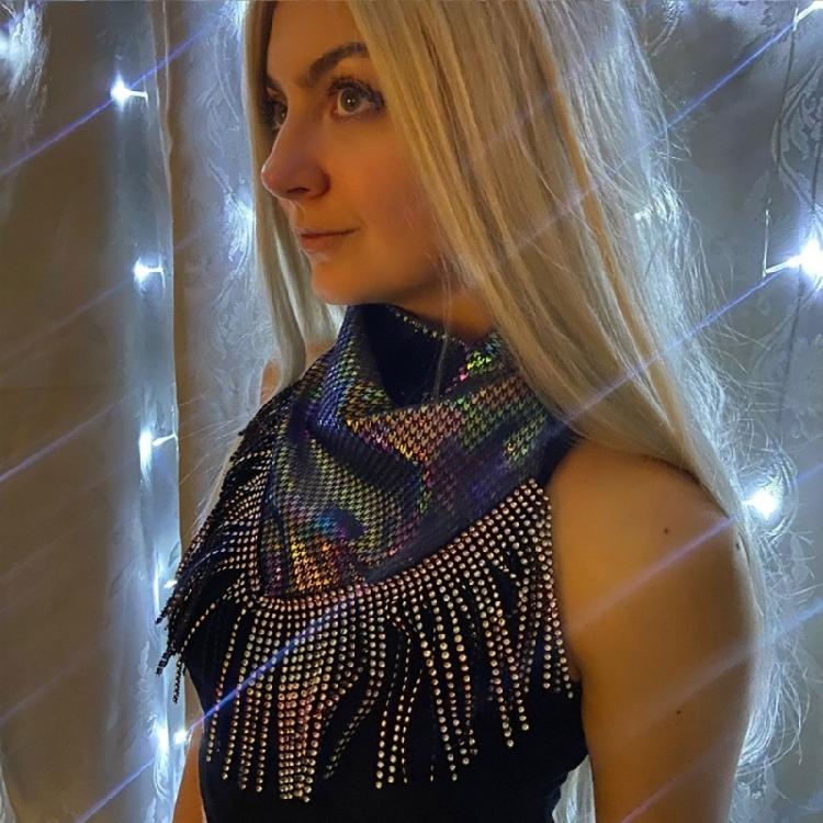 Modern Square Scarf Perfect Accessory for Nightclub Dancing and Music Festivals
