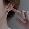 Black Four-Leaf Clover Stud Earrings For Women, Earrings Temperament Personality Simple And Versatile Earrings