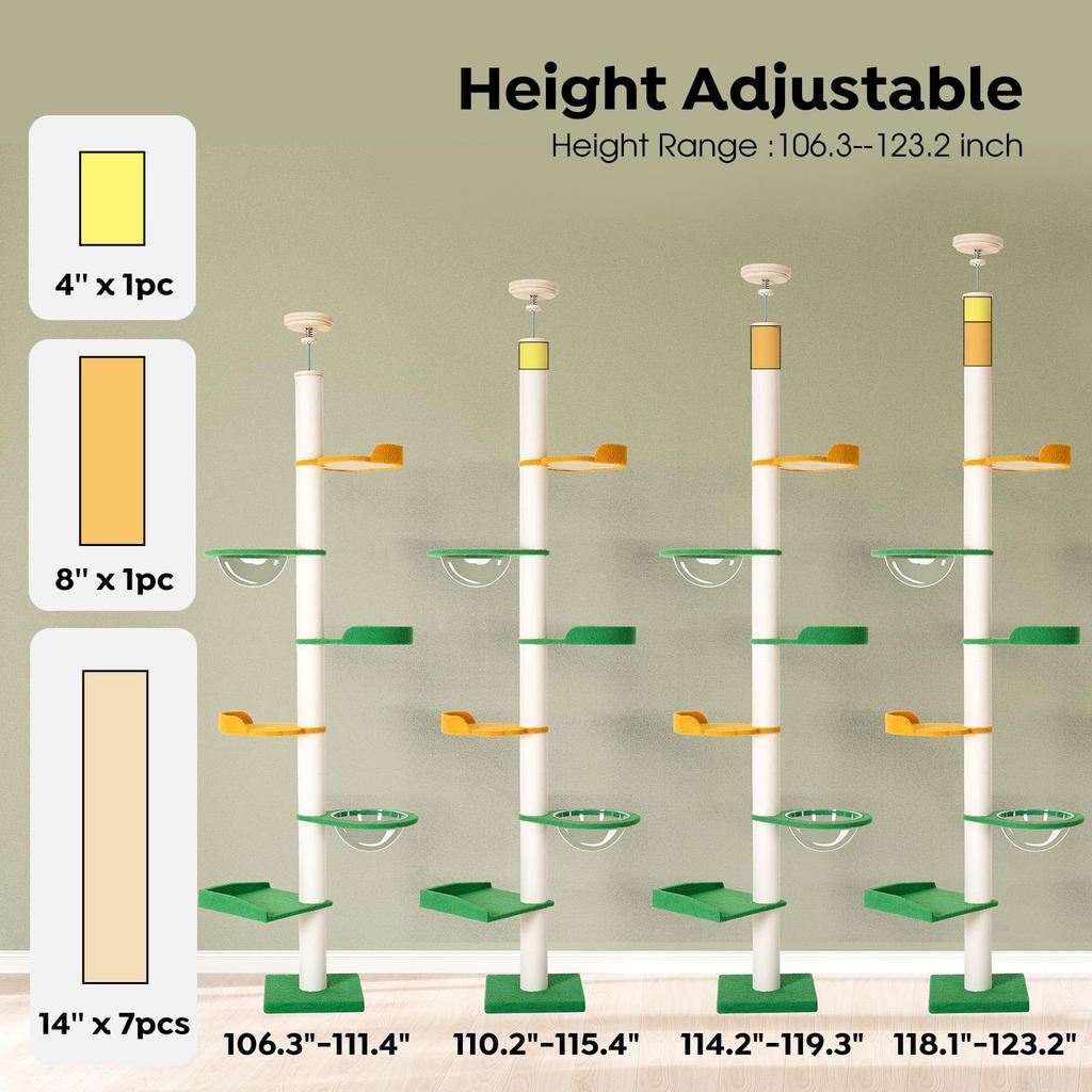 Torre para Gatos Veehoo Torre para Gatos de Tensão Torre para Gatos de Tensão Grande Torre para Gatos Solteiros Torre para Gatos de Tensão Economizadora de Espaço Altura cm Veludo Teddy Enrolada em Corda Completa
