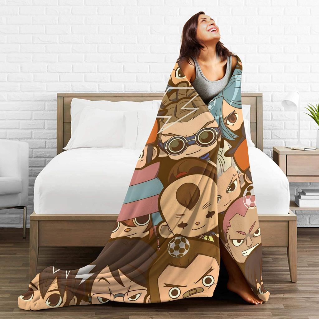 Anime Axel Blaze Inazuma Eleven Blanket Warm Fluffy Plush Throw Blanket For Girls Boys Living Room Flannel Bedspread Bed Cover