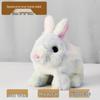 Plush Interactive White Rabbit Toy - Walking, Talking, Ear-Wiggling, Mouth-Moving Long-Haired Pet Simulation.