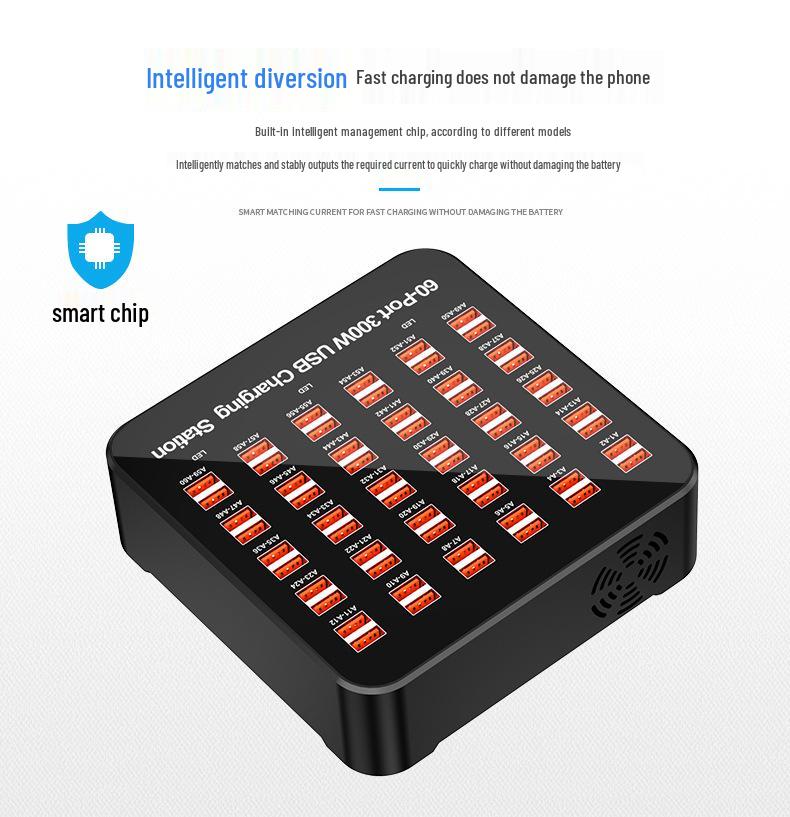 300W Multi-Port USB Charger & 60W Charging Station with Smart Plug