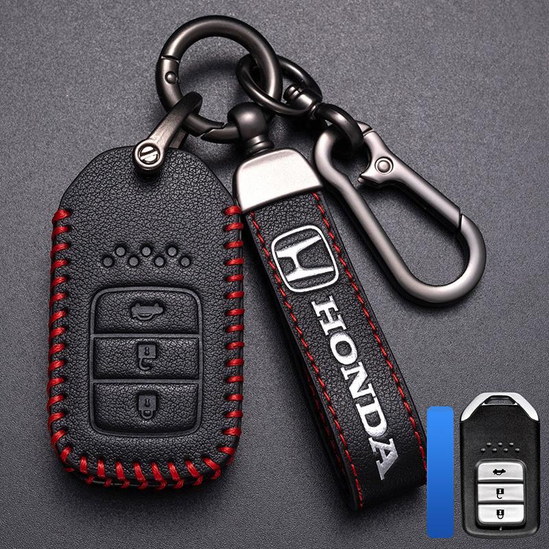 Leather Car Key Remote Cover Full Case Accessories For Honda Civic Accord HR-V CR-V CRV 11th 2022 2023 City Fit Odyssey Jade