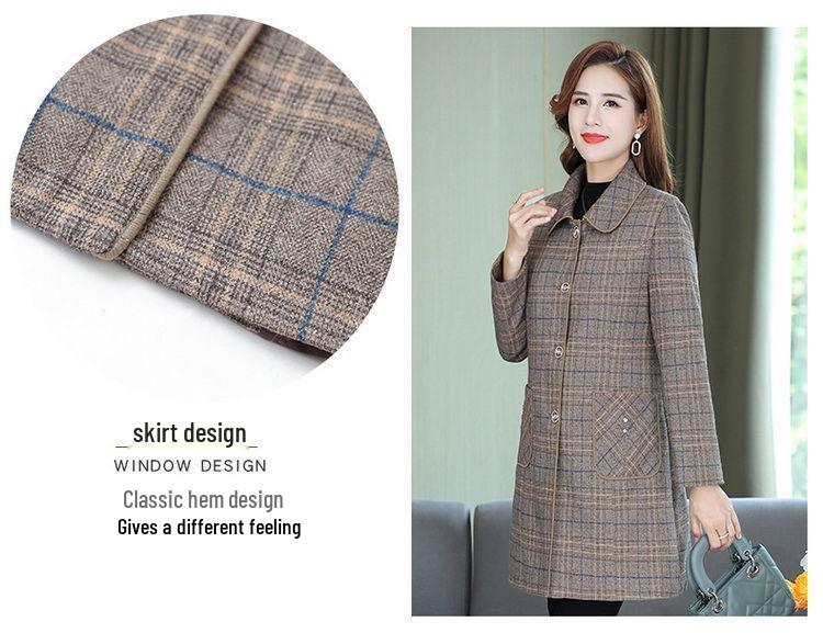 Mid-Length Autumn & Winter Trench Coat for Middle-Aged Women - Stylish and Thick for 40s & 50s