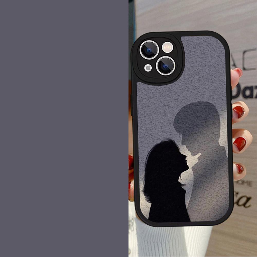 Couple Lovers Girl Boy Leather Phone Case For iPhone 17 16 15 14 13 12 11 Pro Max Mini Plus Cover