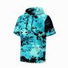 Men's Camouflage Print Raglan Sleeve Casual Sport Fishing Sun Protection Short Sleeve Hoodie Lightweight Breathable Outdoor Shirt