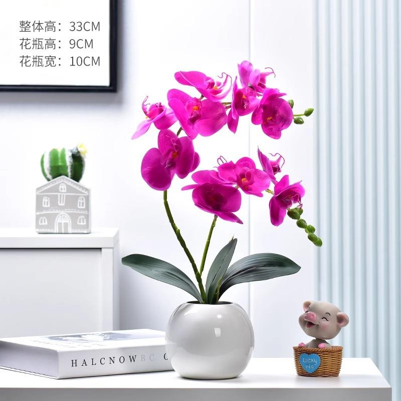 

Simulation flower bonsai set, fake flower orchid, small potted plant, living room table ornament, indoor flower decoration