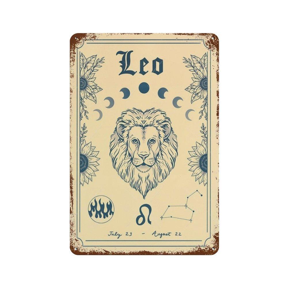 Mfoever Constellation Nursery Wall Art Metal Aluminum Signs Plaque Poster Astrology Boho Cancer Zodiac Astrology Water Star Decoration 20x30cm(7.8x11.8inch)