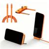 240W 2-i-1 Sort/Orange Hurtigopladning Foldbar Støttefod Datakabel Type-C Til Type-C Datakabel Med Telefon Tablet Stand Adapter