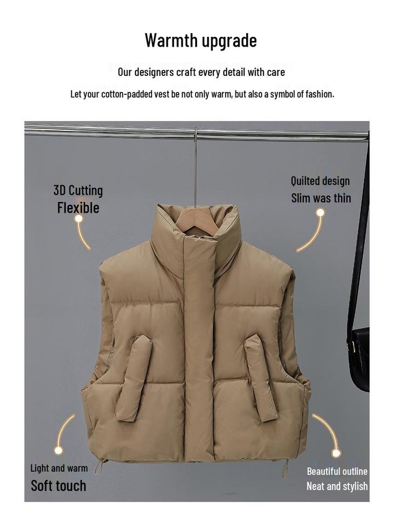 Women's Korean Style Loose Sleeveless Cotton Vest for Autumn/Winter