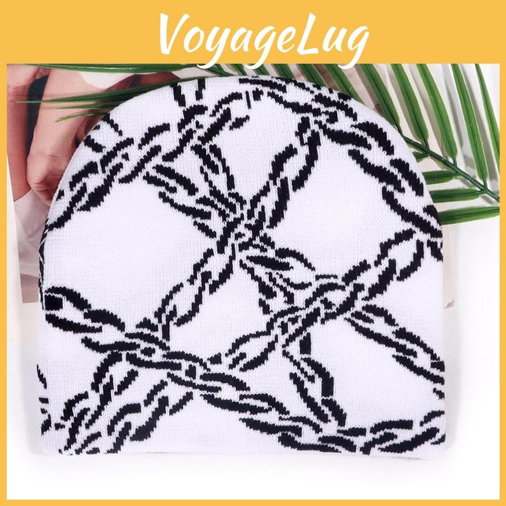 Street Style Acrylic Knit Hat For Men And Women With Letter Chain Embellishments