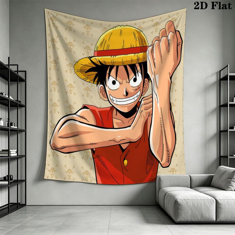 One Piece Monkey D Luffy Nástěnná tapisérie Estetické závěsné dekorace na stěnu Tištěná látková přikrývka Dekorativní tapisérie pro ložnici Obývací pokoj Domácí dekorace