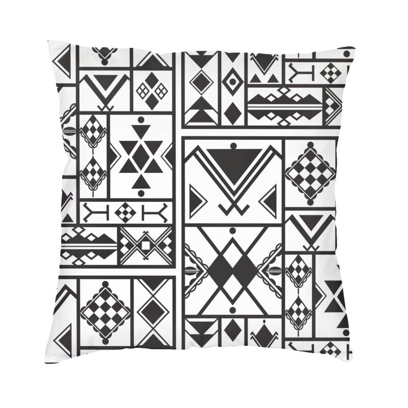 Amazigh Kabyle Berberské motivy Pouzdro na polštář Dekorace do ložnice Maroko Afrika Geometrický povlak na polštář Pohovka Chair Polštář