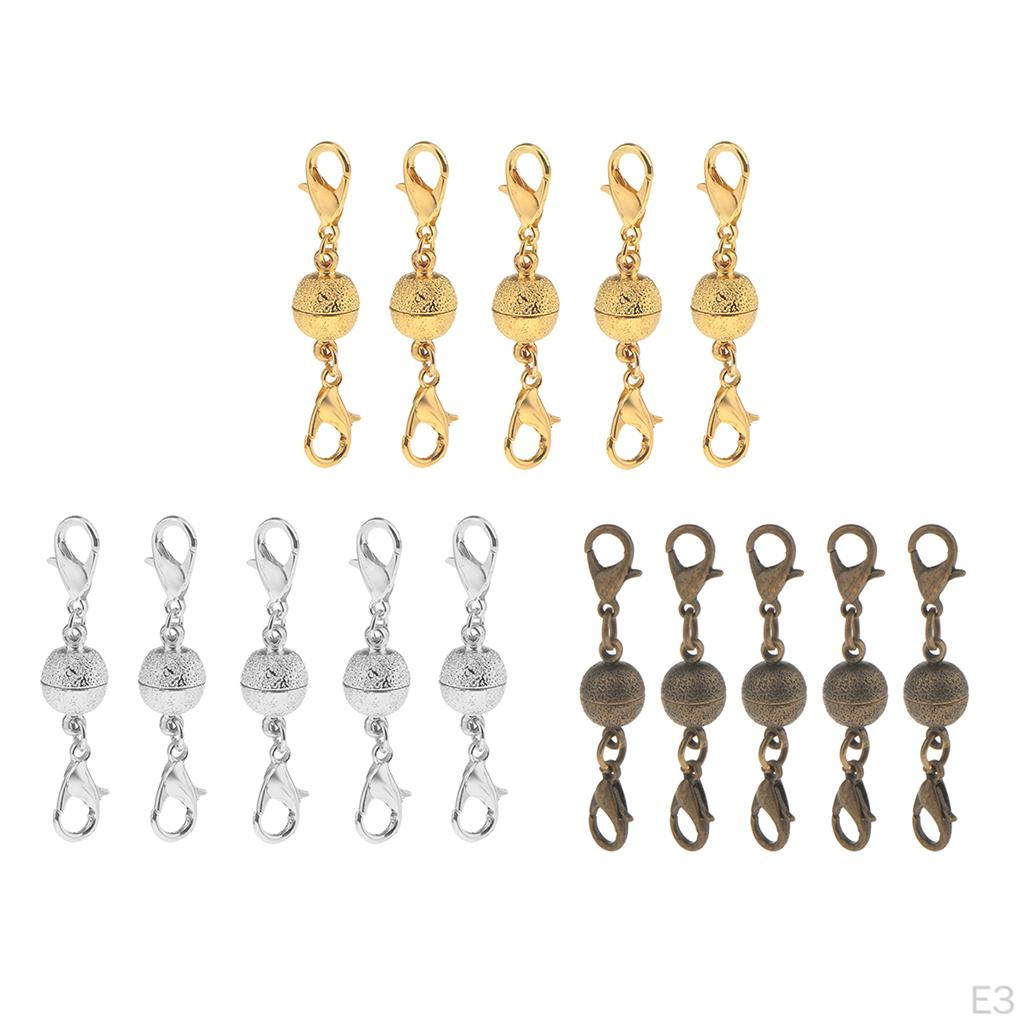 5 Ball Shaped Magnetic Clasps Connectors Jewelry DIY Findings For Necklace
