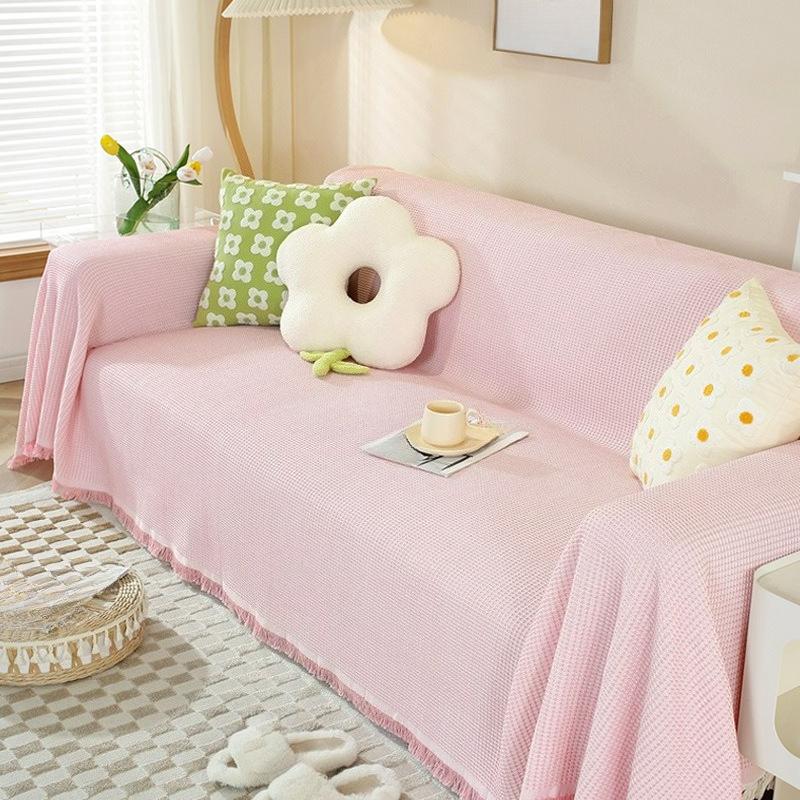 Sofa Cover Towel Cover All-inclusive Cover Cloth Cream Style High-grade Cotton Yarn Camping Blanket Sofa Cushion Four Seasons Universal Dustproof