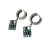Cyberpunk Alien Circuit Earrings Futuristic Drop Earrings Cuff Earrings Alloy Texture for Science Fiction Enthusiasts
