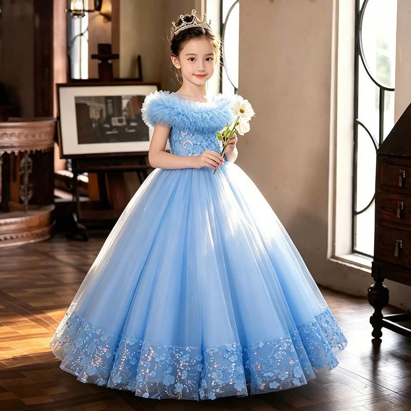 Girls Princess Dress Kids Formal Party Gown Wedding Birthday Performance
