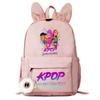 Large Capacity Schoolbag with Shoulder Strap; Student Three-piece Pencil Case Set