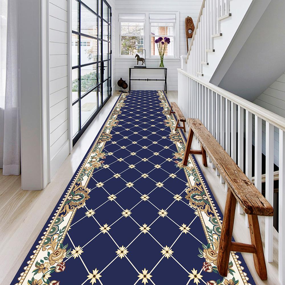 European Geometric Villa Long Corridor Carpet Runner Hall Passageway Home Large Rug Nordic Modern Stairway Comfortable Floor Mat