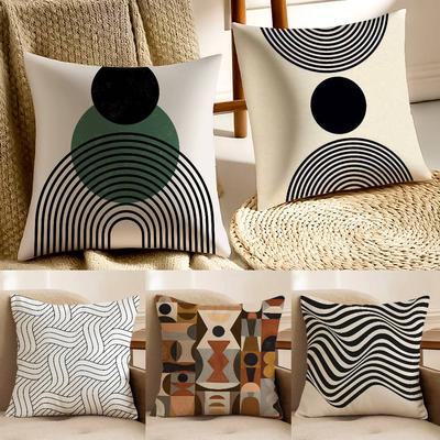 Reduzierte Geometrie Kissenbezug Anti-Hausstaubmilben Unsichtbarer Reißverschluss Sofabett