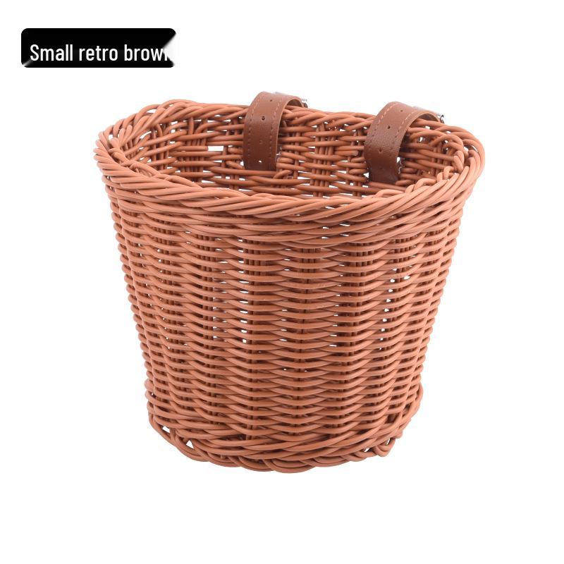 Ретро плетеная детская велосипедная и колясочная передняя корзина