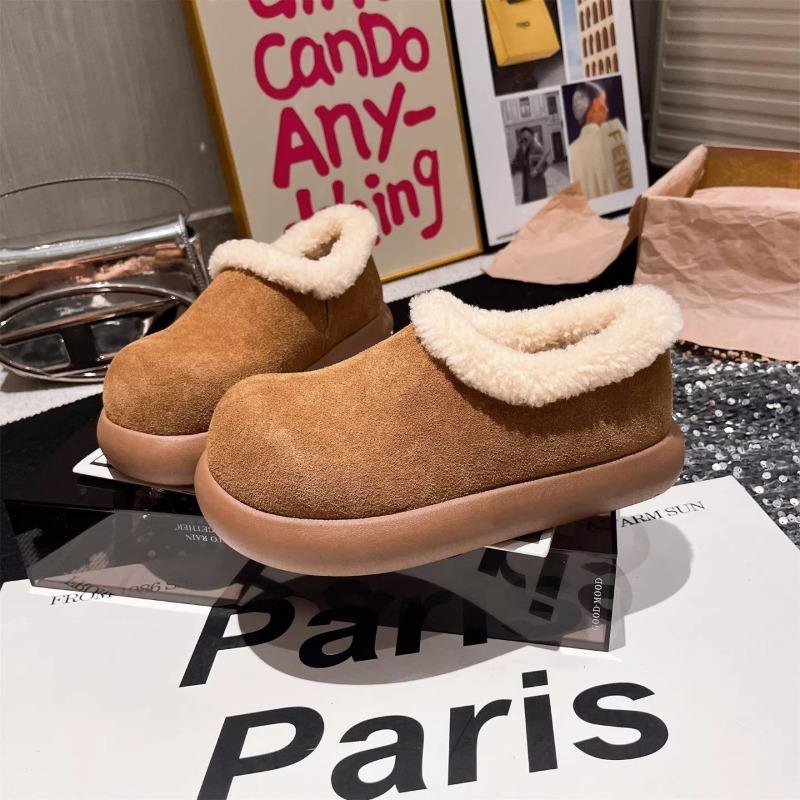 Thick-soled velvet women's Doudou shoes, new winter women's shoes, retro versatile warm snow cotton shoes