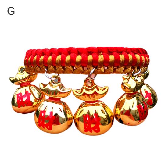 Fashion Braided Dog Collar with Cartoon Figure Bells Puppy Necklace Pet Supply