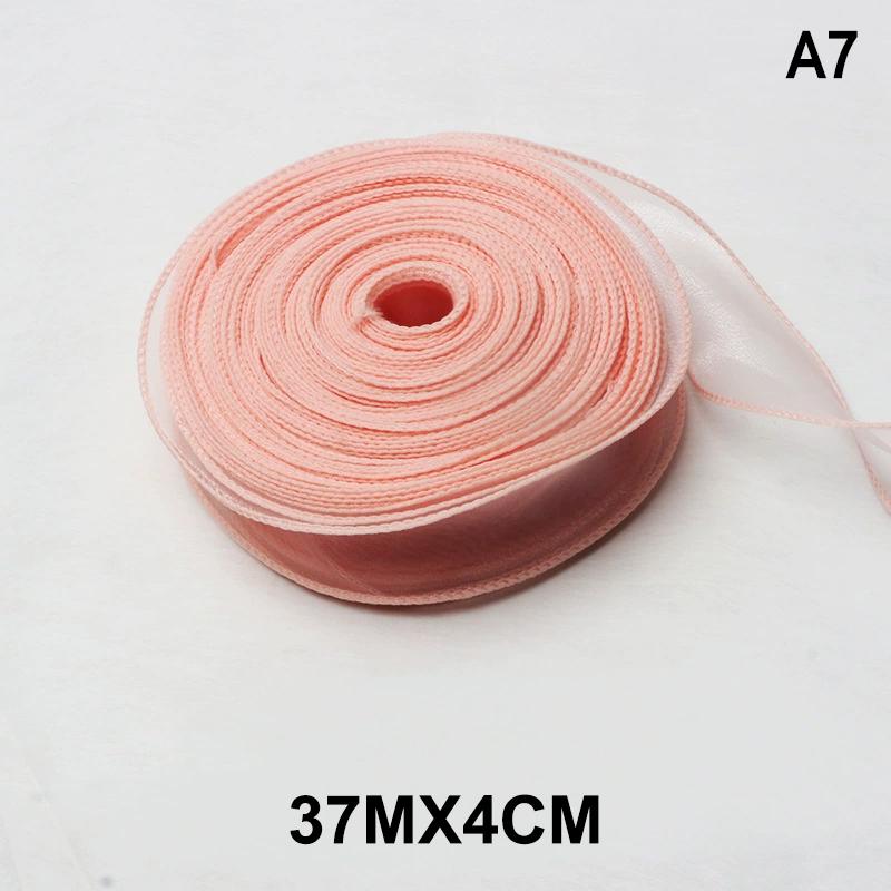 

40 мм 30 ярдов Рулон Атласной Ленты Для Обертывания Букетов Цветов Кружевная Тюлевая Лента Для Поделок DIY Декорирования Цветочный Узор Органзовая Лента A7