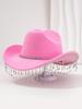 Cross-border Popular Women's Unique Sweet Top Hat Square Point Diamond Hat Chain with Rhinestone Tassel Suitable for Music Parties