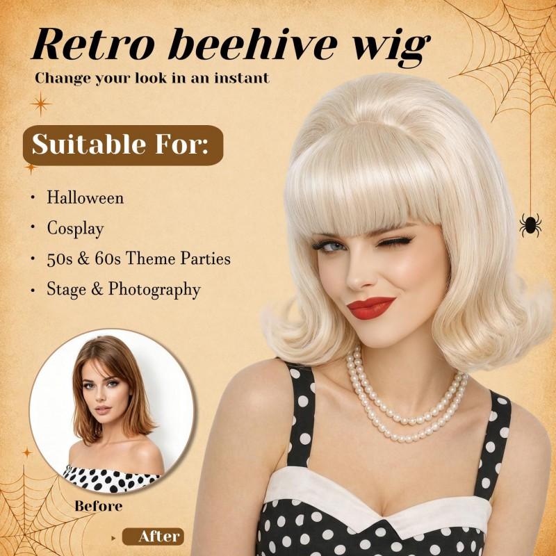 Womens Vintage Curly Cos Wig Medium Length Synthetic Hair Costume Parties