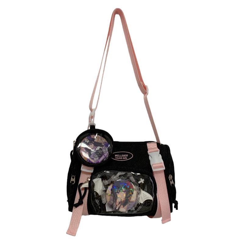 Japanese Niche Design Two-dimensional Transparent Pain Bag 10cm Baby Bag Lightweight Mobile Phone Bag Student Messenger Bag Female