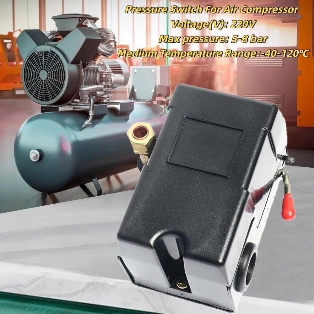

90-120 PSI Handle Pressure Switch Replacement Parts 220V Horizontal Control Valve 1 Ports 5-8 Bar Air Pressure Controller Black