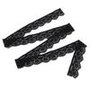 10 Yard Lace Ribbon 2.5cmWidth Black Single Side Wavy Nylon for Sewing Card Making