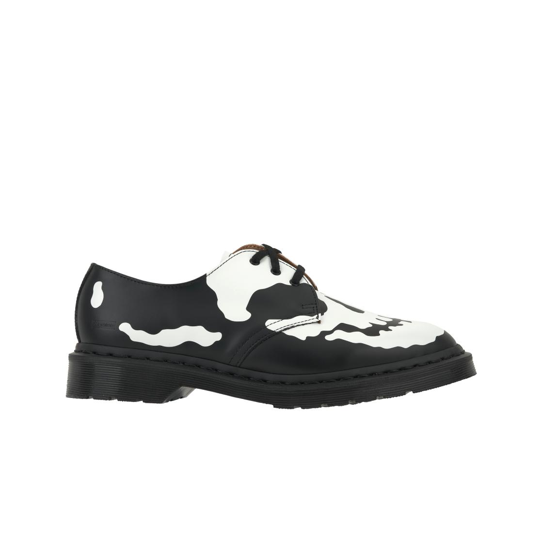 Dr. Martens Men's Black/White Supreme X 1461 3-Eye Shoe Skull - Unisex Sneakers 42936001 Cm